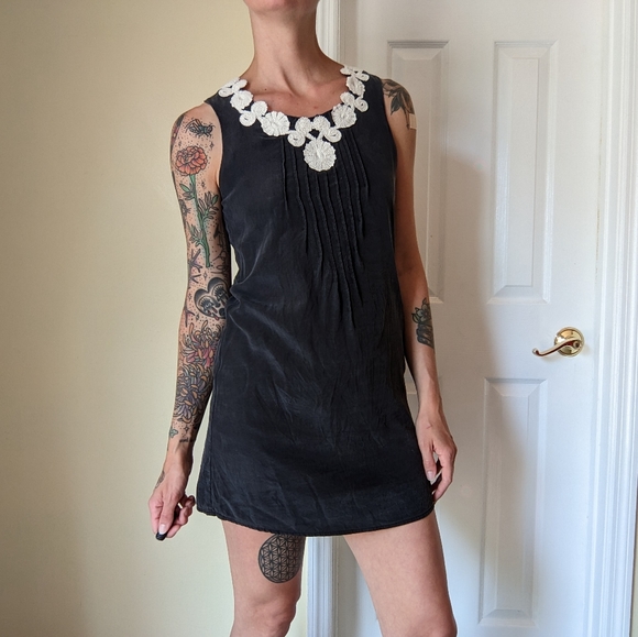 Jenny Han Charcoal Silk Mini Dress - Picture 2 of 6
